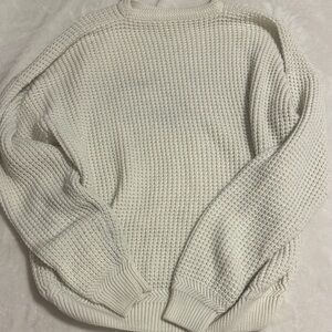 Chunky White Knit Sweater
